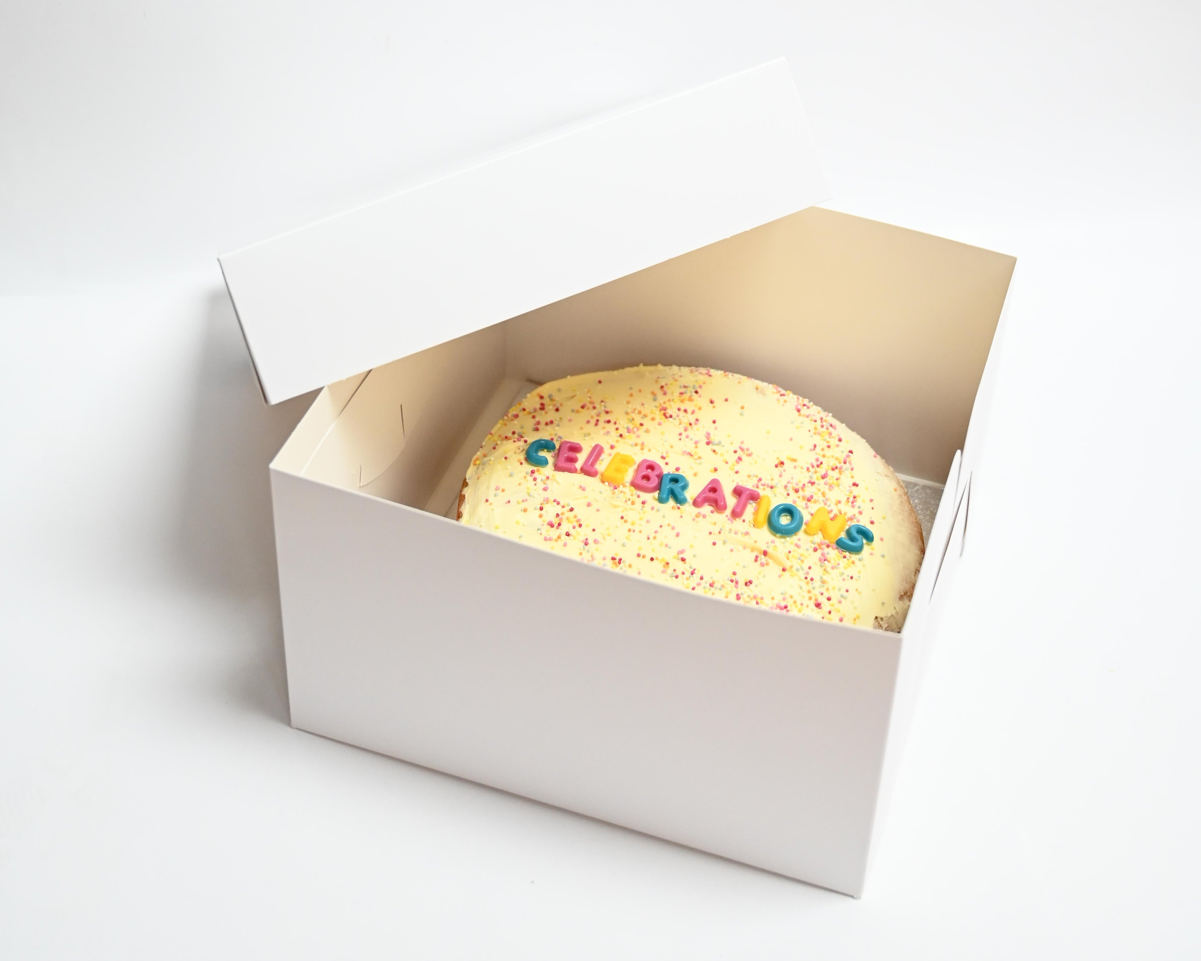 White Cake Boxes - 12 Inch square with lid (Pack of 10)