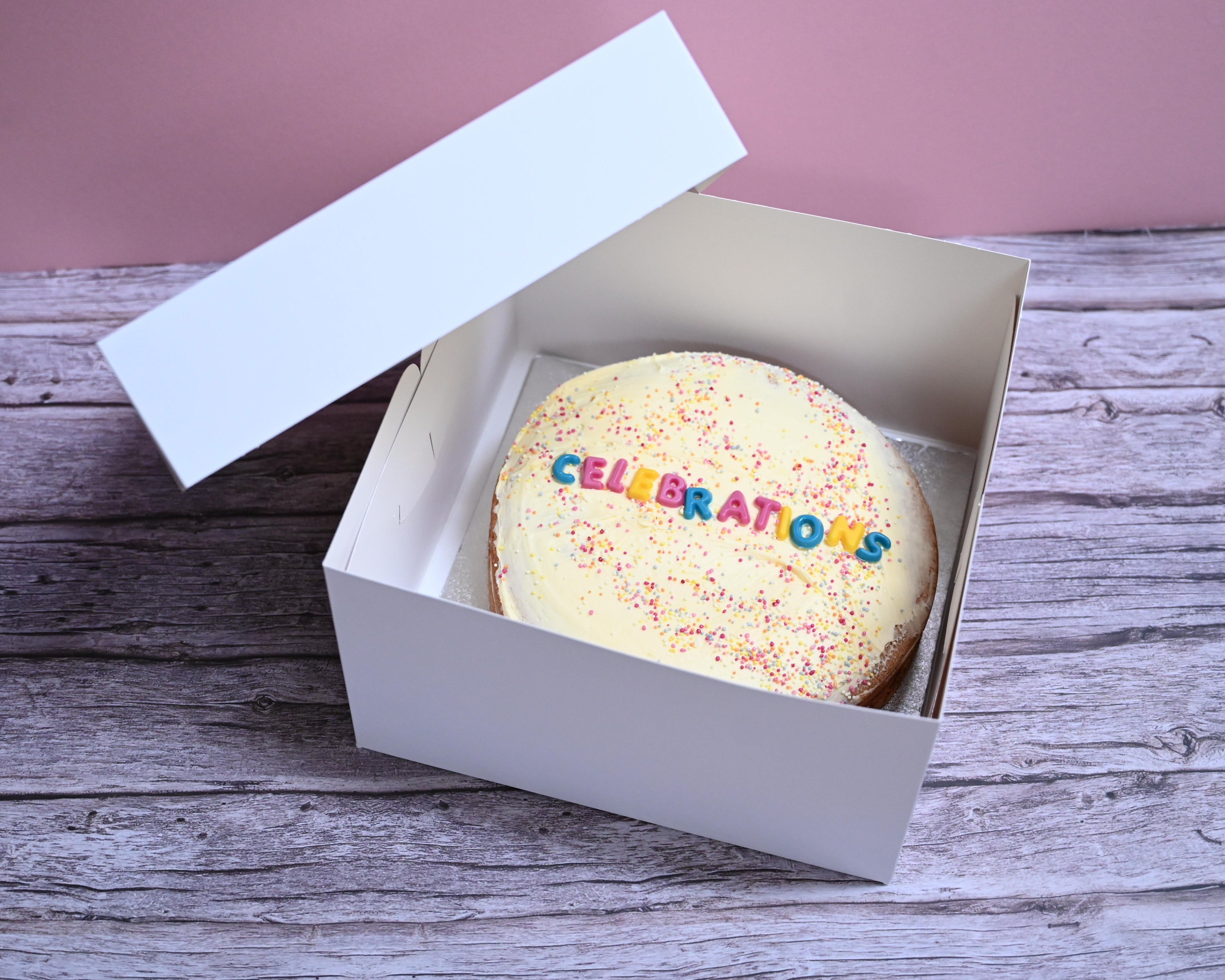 White Cake Boxes - 12 Inch square with lid (Pack of 10)