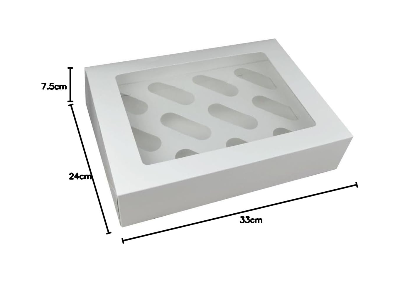 12 Hole Cupcake Box - Teethed Inserts (Pack of 10)