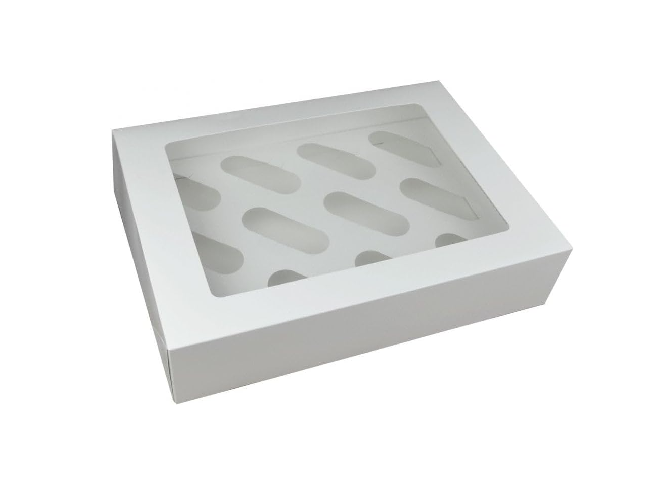 12 Hole Cupcake Box - Teethed Inserts (Pack of 10)