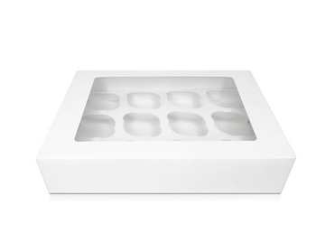 12 Hole Cupcake Box - Rounded Inserts (Pack of 10)