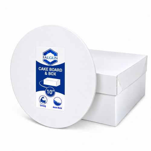 10" Cake Box And White Round Masonite MDF Board (4mm thick)