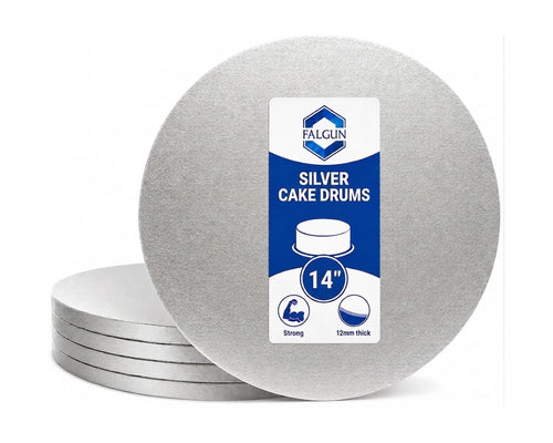 14 inch Silver Round Cake Board 12mm | Falgun wholesale cake packaging UK